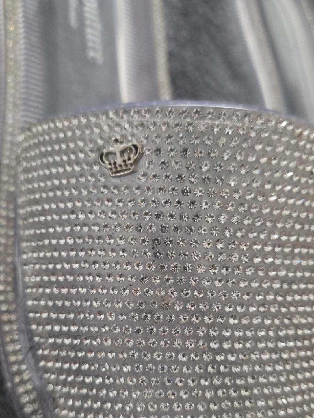 Juicy Couture Crystal Embellished Clear Slide Sandals - Silver - Picture 2 of 2